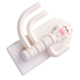 Self Adhesive Hanger Punch Free Rotating 3 Hooks Cute Animal Wall Door Holder for Keys Bowknot Rabbit