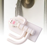 Self Adhesive Hanger Punch Free Rotating 3 Hooks Cute Animal Wall Door Holder for Keys Bowknot Rabbit
