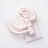 Self Adhesive Hanger Punch Free Rotating 3 Hooks Cute Animal Wall Door Holder for Keys Bowknot Rabbit - Extra Image