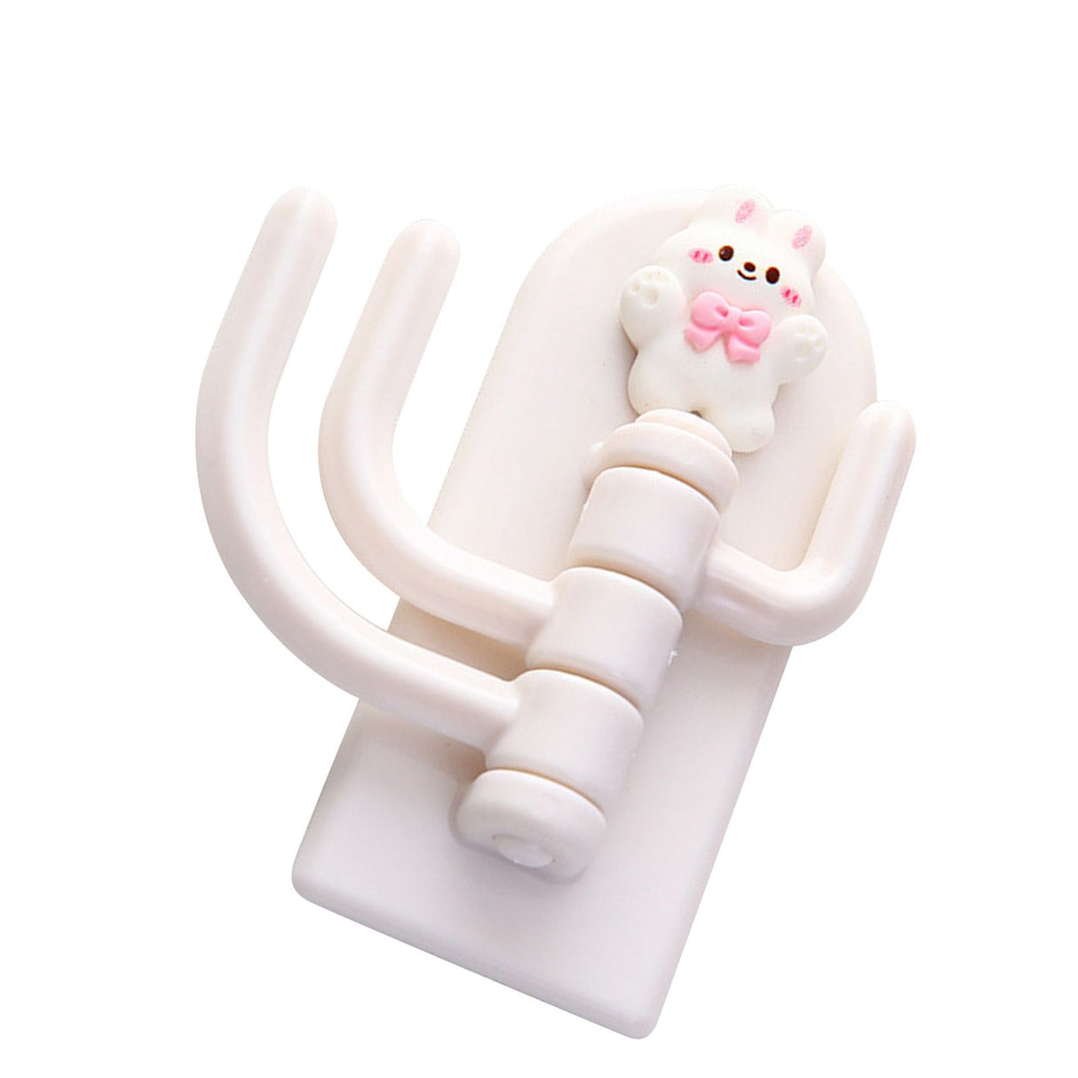 Self Adhesive Hanger Punch Free Rotating 3 Hooks Cute Animal Wall Door Holder for Keys Bowknot Rabbit