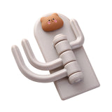 Self Adhesive Hanger Punch Free Rotating 3 Hooks Cute Animal Wall Door Holder for Keys Bear