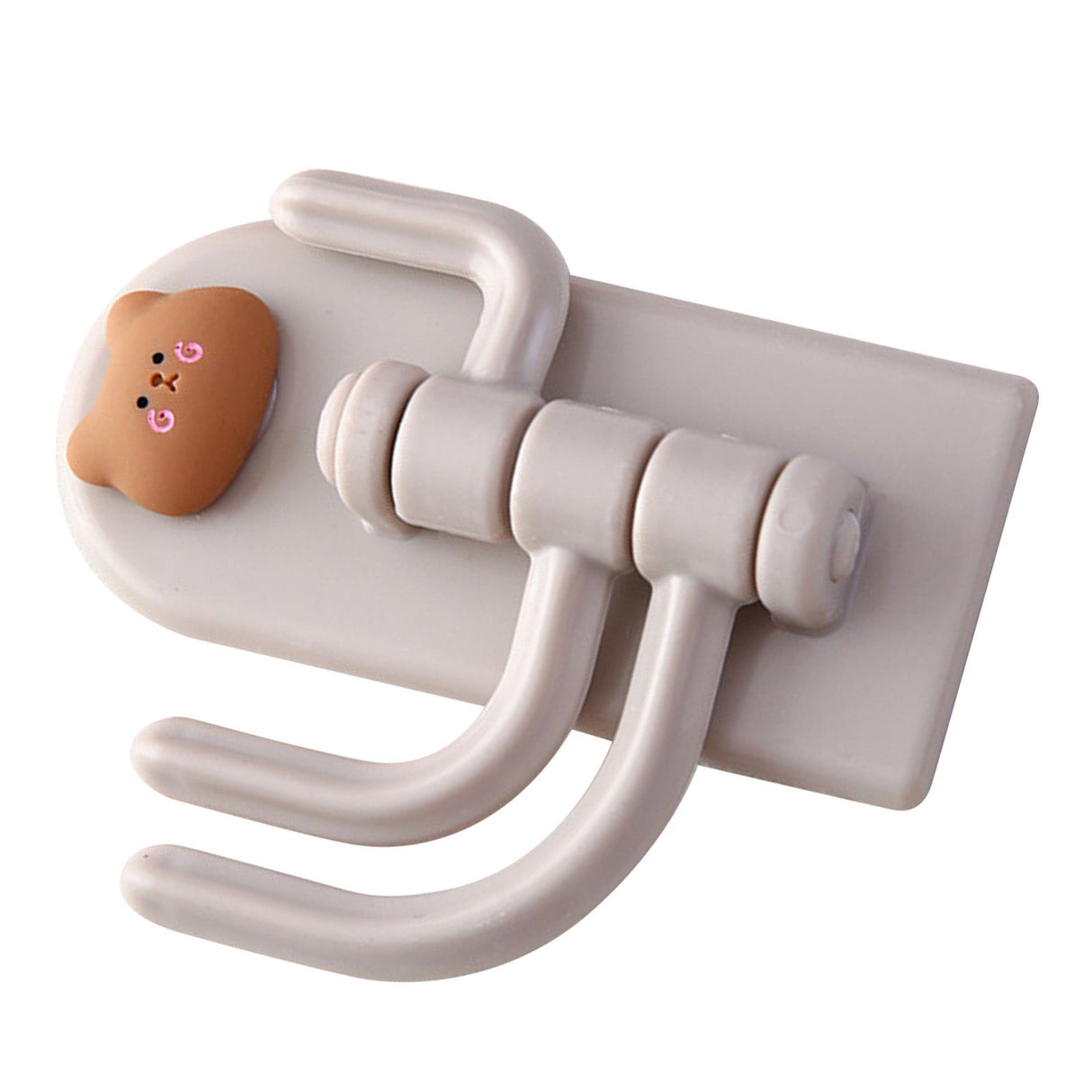 Self Adhesive Hanger Punch Free Rotating 3 Hooks Cute Animal Wall Door Holder for Keys Bear