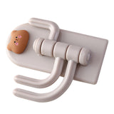 Self Adhesive Hanger Punch Free Rotating 3 Hooks Cute Animal Wall Door Holder for Keys Bear