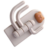 Self Adhesive Hanger Punch Free Rotating 3 Hooks Cute Animal Wall Door Holder for Keys Bear - Side View