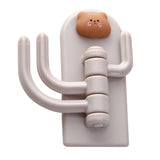 Self Adhesive Hanger Punch Free Rotating 3 Hooks Cute Animal Wall Door Holder for Keys Bear