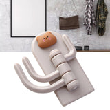 Self Adhesive Hanger Punch Free Rotating 3 Hooks Cute Animal Wall Door Holder for Keys Bear