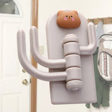 Self Adhesive Hanger Punch Free Rotating 3 Hooks Cute Animal Wall Door Holder for Keys Bear