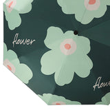 Flower Pattern Folding Umbrella UV Protection Foldable Rain Shine Dual Use Sun Umbrella for Travelling Blackish Green - Extra Image