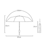Flower Pattern Folding Umbrella UV Protection Foldable Rain Shine Dual Use Sun Umbrella for Travelling Blackish Green - Extra Image