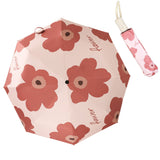 Flower Pattern Folding Umbrella UV Protection Foldable Rain Shine Dual Use Sun Umbrella for Travelling Red