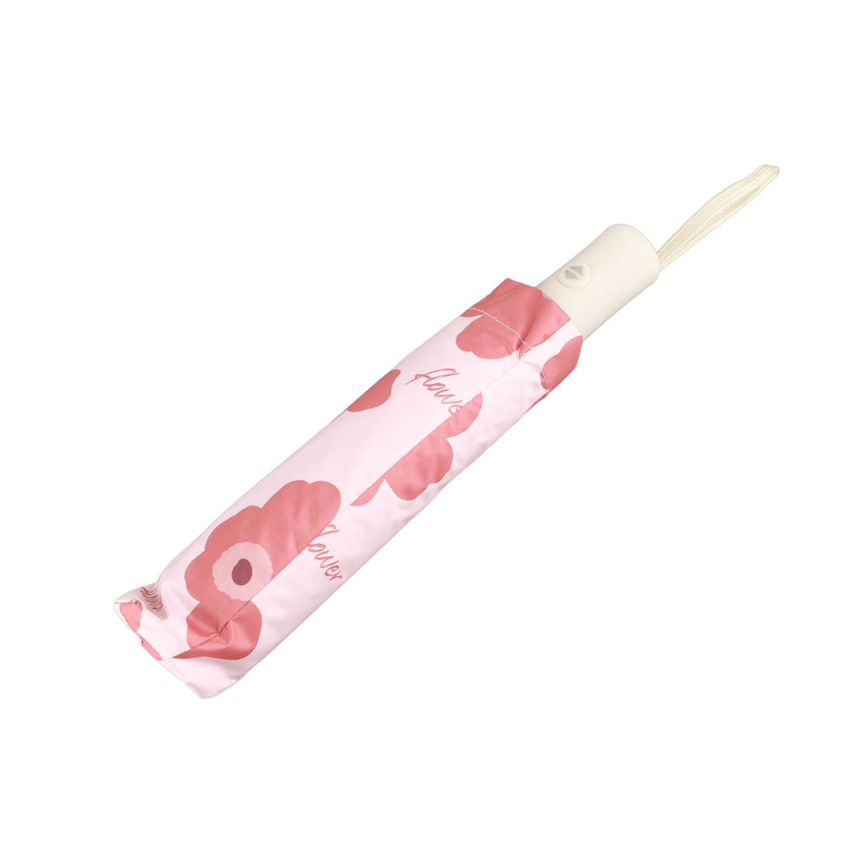 Flower Pattern Folding Umbrella UV Protection Foldable Rain Shine Dual Use Sun Umbrella for Travelling Red