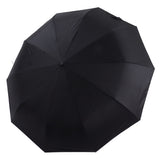 Automatic Umbrella 10 Ribs Windproof Sun Protection Dual Use Travel Umbrella with LED Torch for Outdoor Travel Business - Close-Up Angle