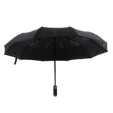 Automatic Umbrella 10 Ribs Windproof Sun Protection Dual Use Travel Umbrella with LED Torch for Outdoor Travel Business - Low Angle
