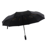Automatic Umbrella 10 Ribs Windproof Sun Protection Dual Use Travel Umbrella with LED Torch for Outdoor Travel Business