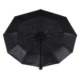 Automatic Umbrella Windproof Comfortable Grip Portable Folding Umbrella for Rain and Sun Black