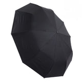 Automatic Umbrella Windproof Comfortable Grip Portable Folding Umbrella for Rain and Sun Black