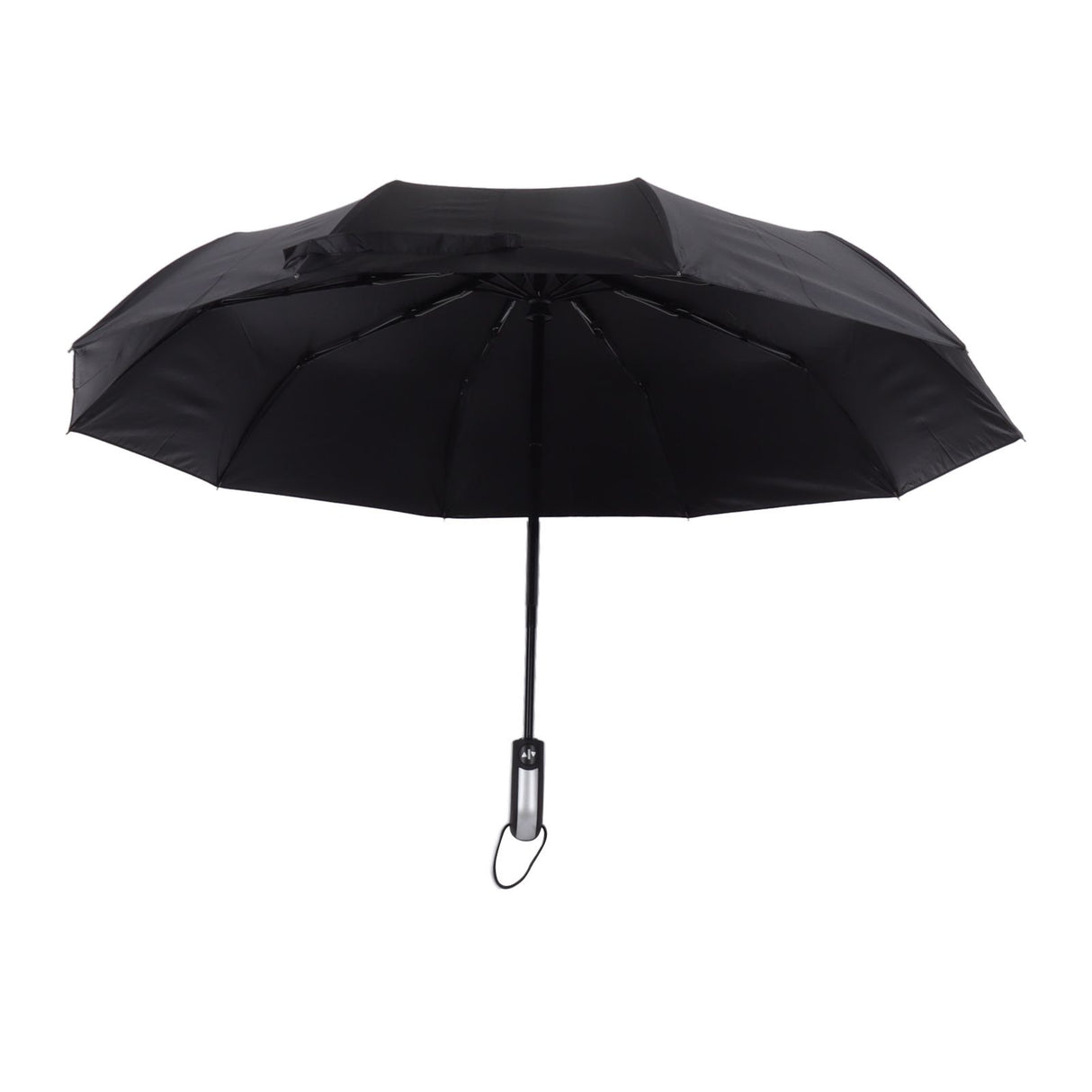 Automatic Umbrella Windproof Comfortable Grip Portable Folding Umbrella for Rain and Sun Black