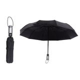 Automatic Umbrella Windproof Comfortable Grip Portable Folding Umbrella for Rain and Sun Black