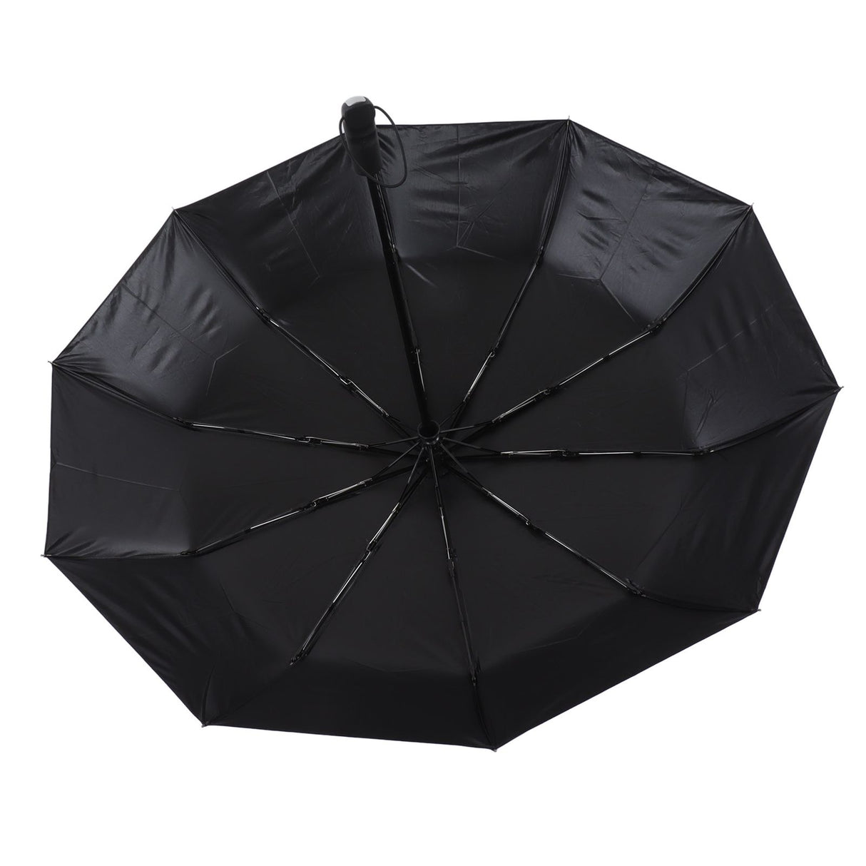 Automatic Umbrella Windproof Comfortable Grip Portable Folding Umbrella for Rain and Sun Black
