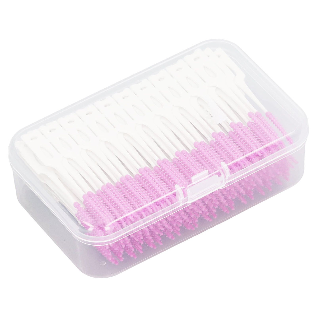 200Pcs Interdental Brush Disposable Soft Silicone Dental Cleaning Floss Toothpicks for Oral Care Purple