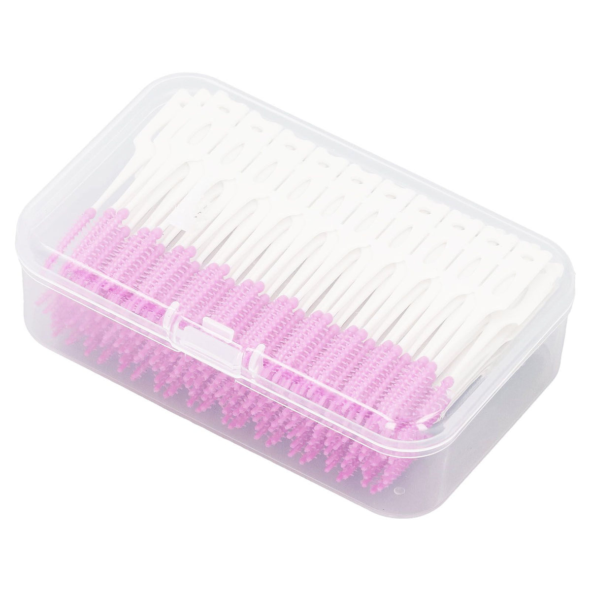 200Pcs Interdental Brush Disposable Soft Silicone Dental Cleaning Floss Toothpicks for Oral Care Purple