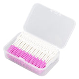 200Pcs Interdental Brush Disposable Soft Silicone Dental Cleaning Floss Toothpicks for Oral Care Purple - Top-Down View
