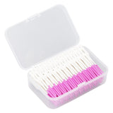 200Pcs Interdental Brush Disposable Soft Silicone Dental Cleaning Floss Toothpicks for Oral Care Purple