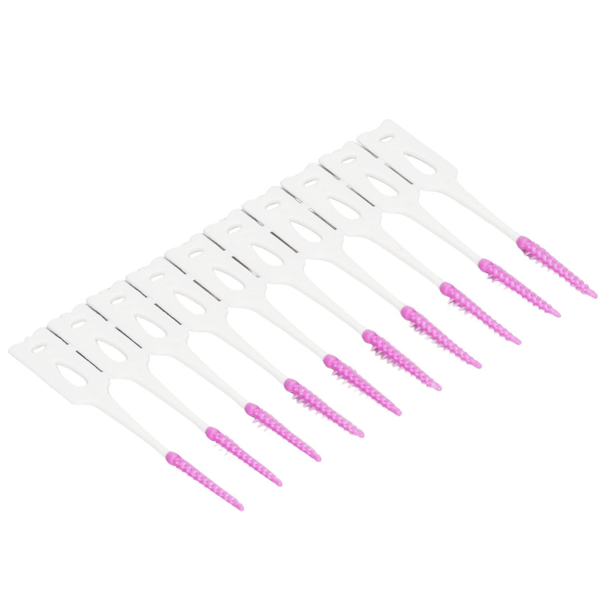 200Pcs Interdental Brush Disposable Soft Silicone Dental Cleaning Floss Toothpicks for Oral Care Purple