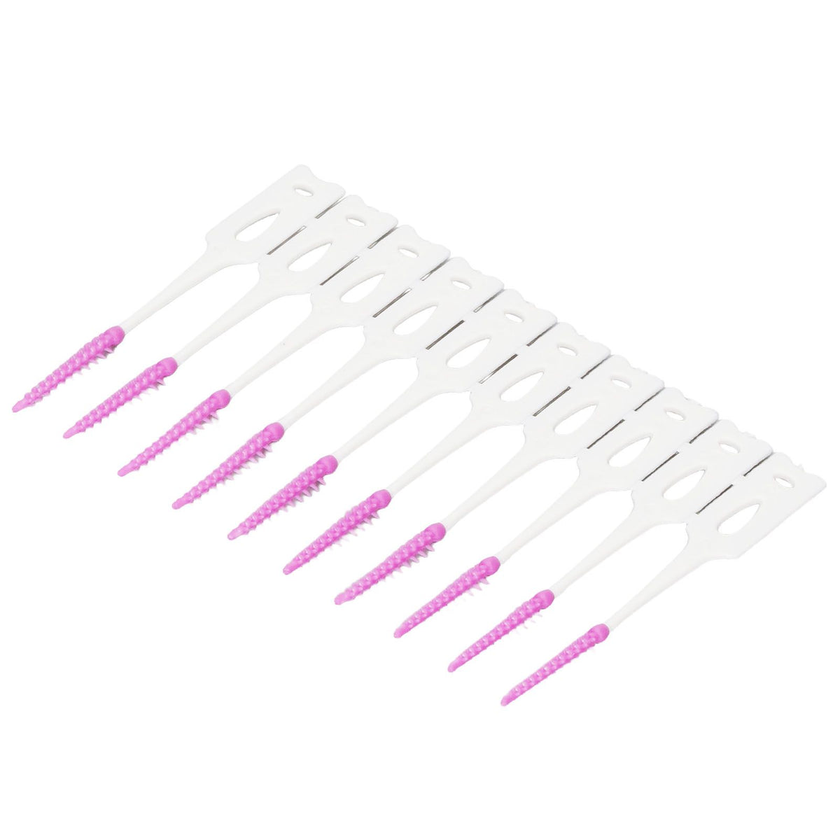 200Pcs Interdental Brush Disposable Soft Silicone Dental Cleaning Floss Toothpicks for Oral Care Purple