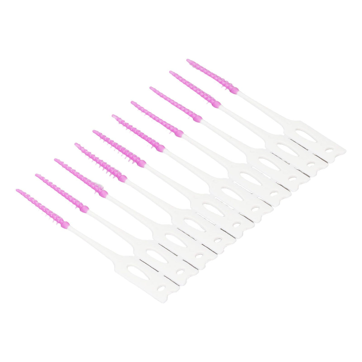 200Pcs Interdental Brush Disposable Soft Silicone Dental Cleaning Floss Toothpicks for Oral Care Purple