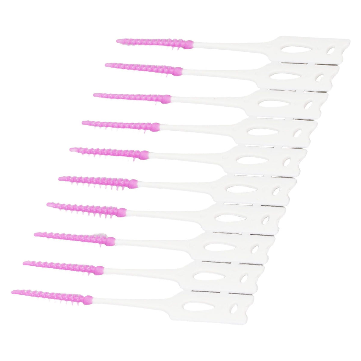 200Pcs Interdental Brush Disposable Soft Silicone Dental Cleaning Floss Toothpicks for Oral Care Purple