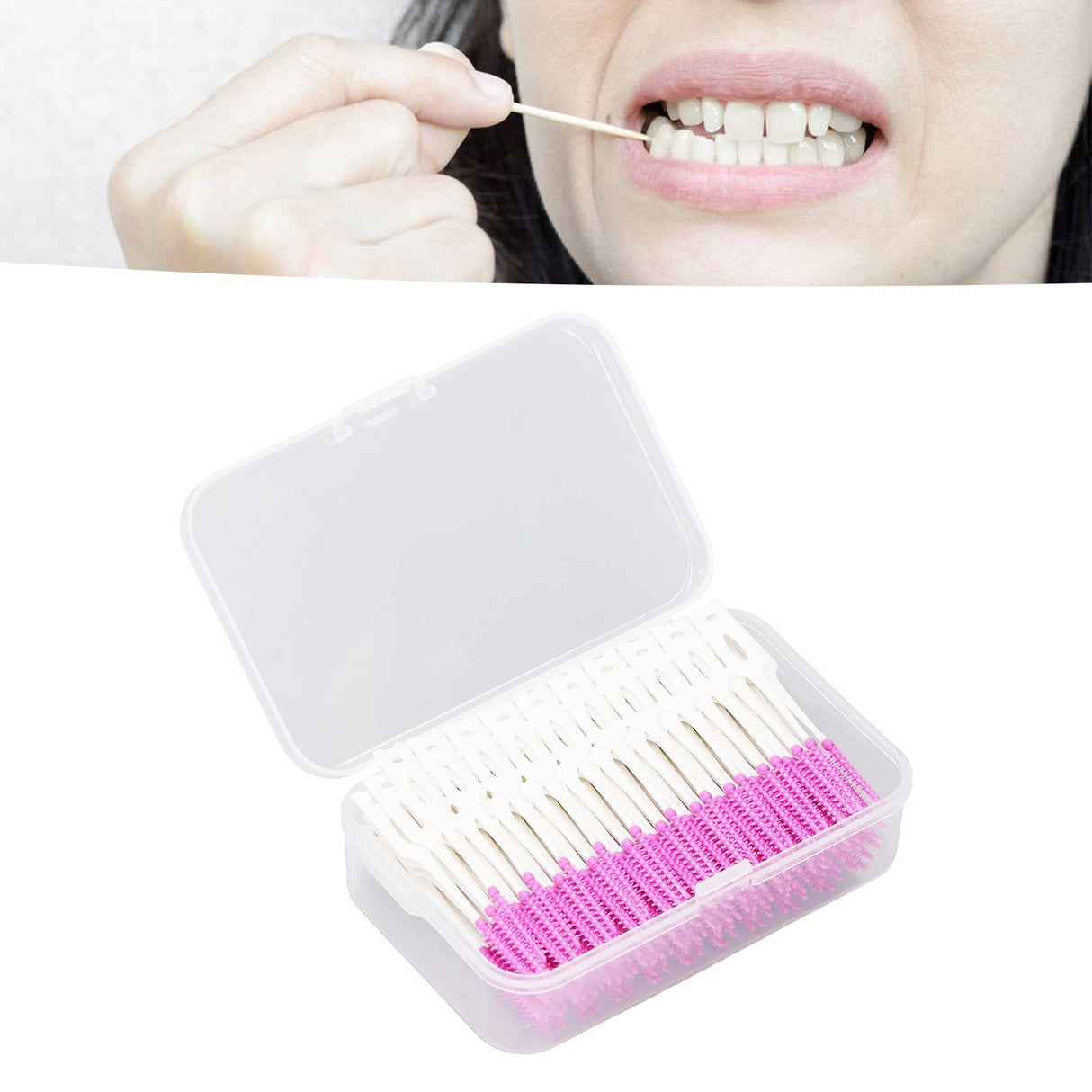 200Pcs Interdental Brush Disposable Soft Silicone Dental Cleaning Floss Toothpicks for Oral Care Purple