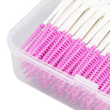 200Pcs Interdental Brush Disposable Soft Silicone Dental Cleaning Floss Toothpicks for Oral Care Purple