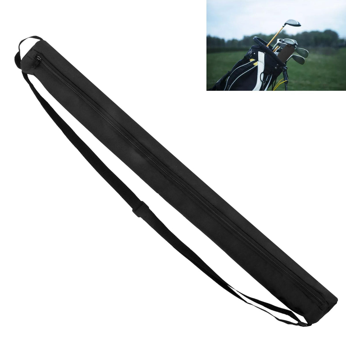 Golf Beer Sleeve 2.3L 7 Can Insulated Golf Cooler Bag Beer Holder Sling to Keep Beverages Cold Black