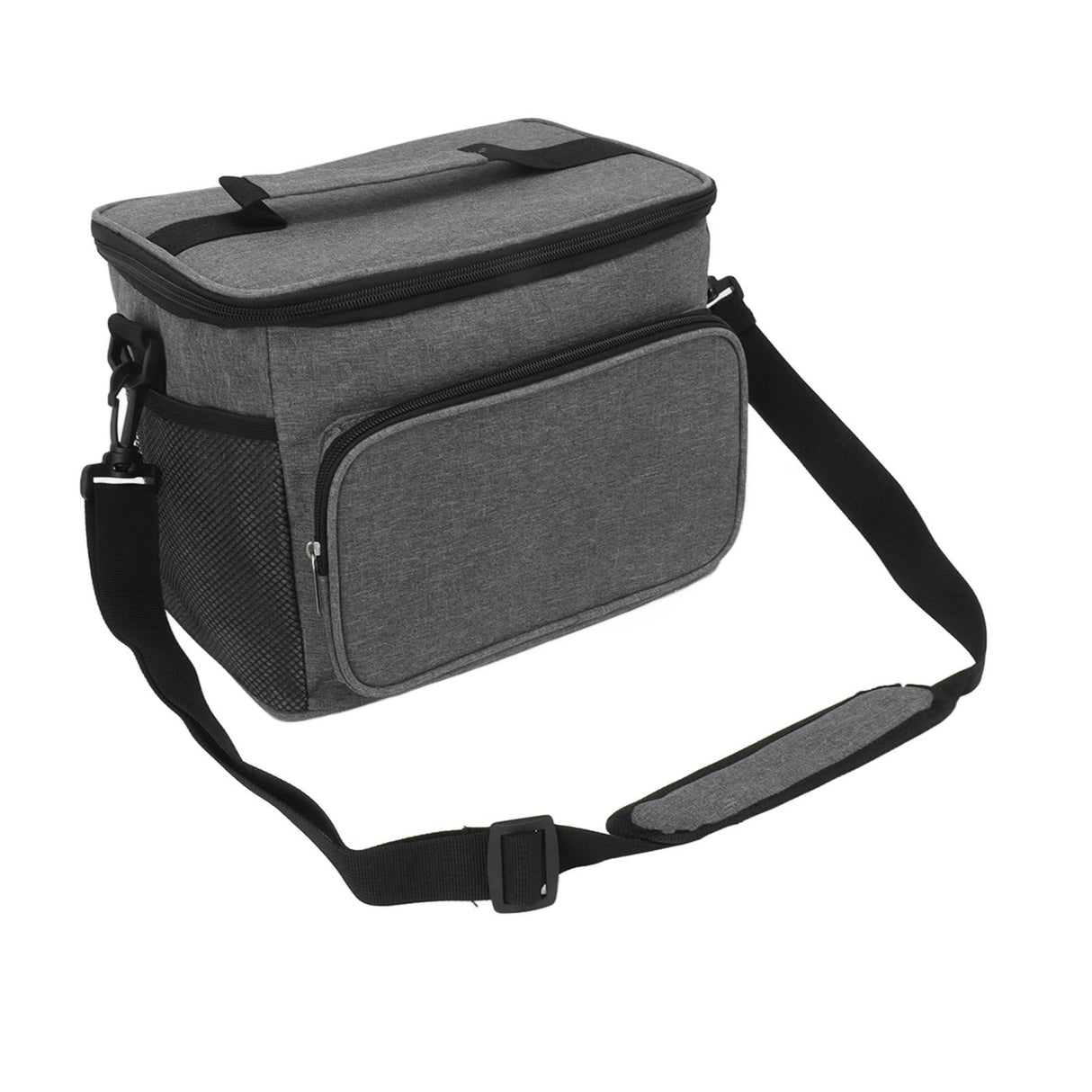 Lunch Bag 10L Collapsible Adjustable Strap Leakproof Portable Handle Insulated Lunch Bag for Camping Travel Beach Grey