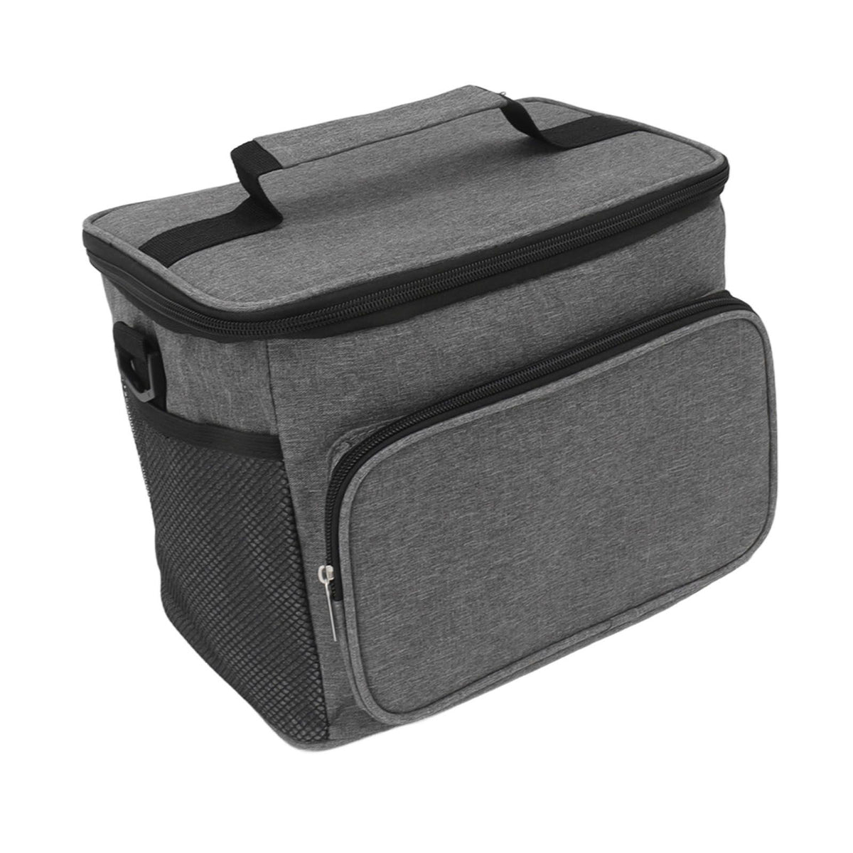 Lunch Bag 10L Collapsible Adjustable Strap Leakproof Portable Handle Insulated Lunch Bag for Camping Travel Beach Grey