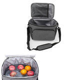 Lunch Bag 10L Collapsible Adjustable Strap Leakproof Portable Handle Insulated Lunch Bag for Camping Travel Beach Grey