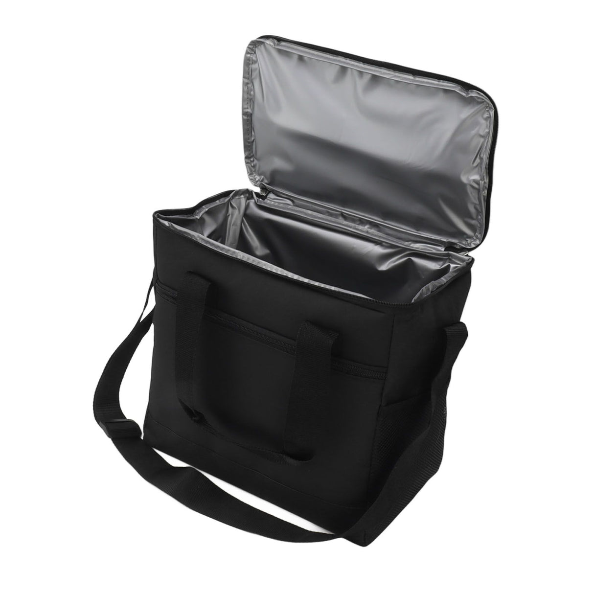 Collapsible Cooler Bag 15L Large Capcity Insulated Leakproof Heat Preservation Food Bag for Beach Picnics Camping Barbecues Black