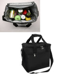 Collapsible Cooler Bag 15L Large Capcity Insulated Leakproof Heat Preservation Food Bag for Beach Picnics Camping Barbecues Black