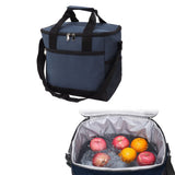 Collapsible Cooler Bag 15L Large Capcity Insulated Leakproof Heat Preservation Food Bag for Beach Picnics Camping Barbecues Blue