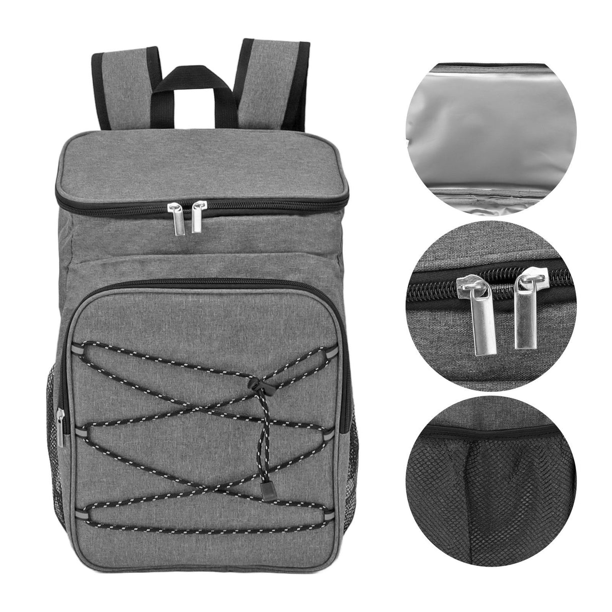 Camping Insulated Backpack Cooler Backpackck Thermal Cooler Bag with Cup Holders for Fruits Drinks Lunch Boxes Mobile Phones Wallets