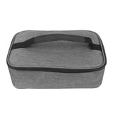 Lunch Bag 3.2L Large Capacity Leakproof Oxford Fabric Portable Handle Insulated Lunch Bag for Office School Outing Grey - Side View