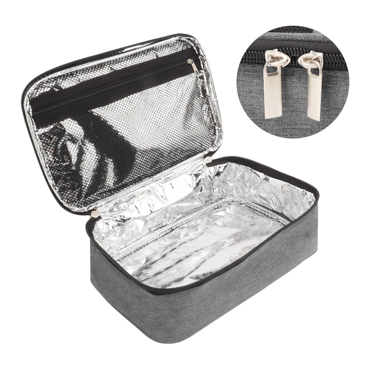 Lunch Bag 3.2L Large Capacity Leakproof Oxford Fabric Portable Handle Insulated Lunch Bag for Office School Outing Grey