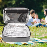 Lunch Bag 3.2L Large Capacity Leakproof Oxford Fabric Portable Handle Insulated Lunch Bag for Office School Outing Grey - Extra Image
