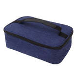 Lunch Bag 3.2L Large Capacity Leakproof Oxford Fabric Portable Handle Insulated Lunch Bag for Office School Outing Blue - Front View