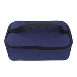 Lunch Bag 3.2L Large Capacity Leakproof Oxford Fabric Portable Handle Insulated Lunch Bag for Office School Outing Blue - Top-Down View