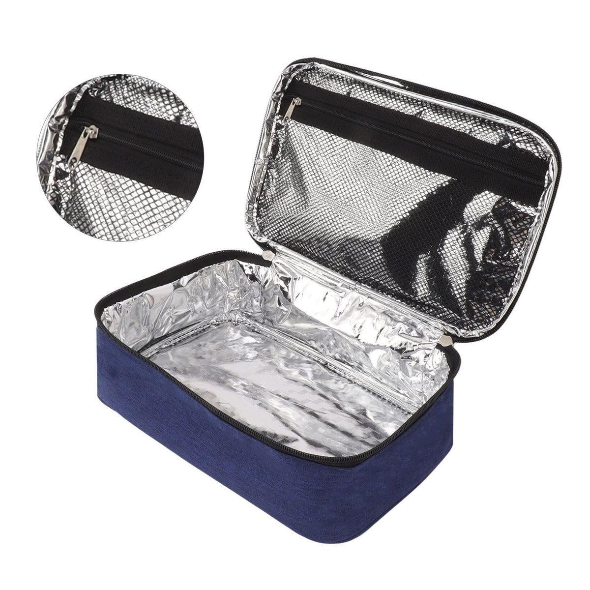 Lunch Bag 3.2L Large Capacity Leakproof Oxford Fabric Portable Handle Insulated Lunch Bag for Office School Outing Blue