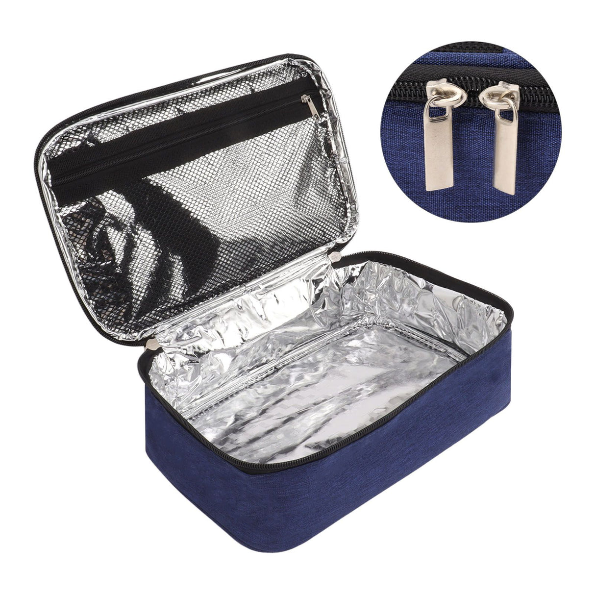 Lunch Bag 3.2L Large Capacity Leakproof Oxford Fabric Portable Handle Insulated Lunch Bag for Office School Outing Blue