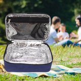 Lunch Bag 3.2L Large Capacity Leakproof Oxford Fabric Portable Handle Insulated Lunch Bag for Office School Outing Blue