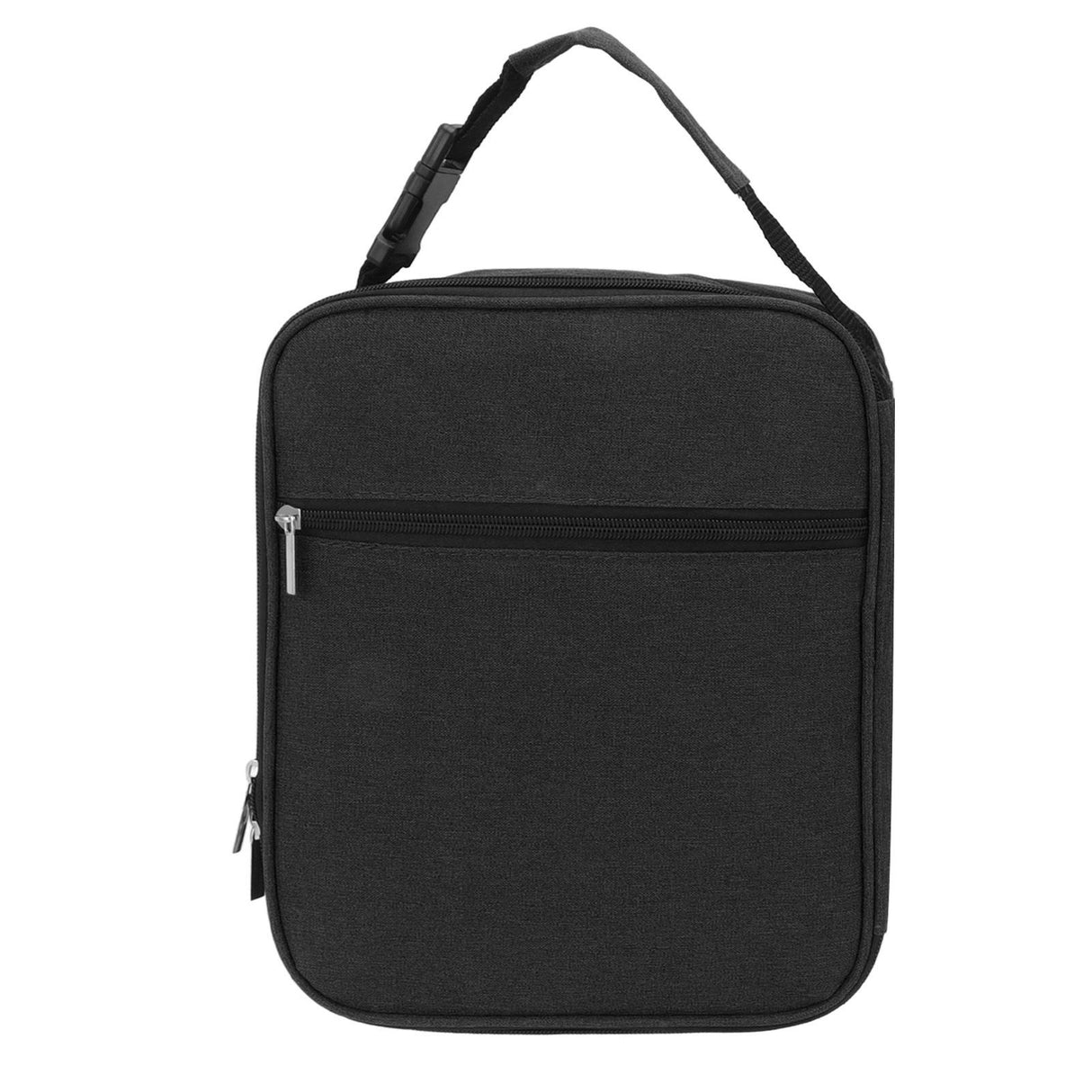 Insulated Lunch Bag 6L Oxford Fabric Leakproof Lining Portable Handle Zippered Lunch Bag for Outdoor Camping Beach Black